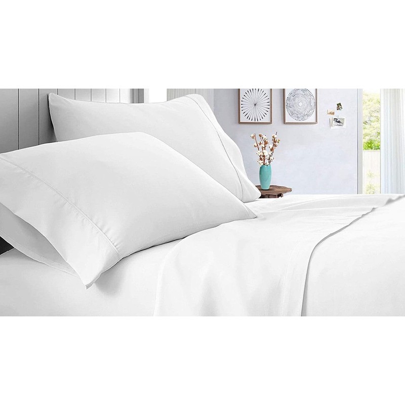 Linen Sheets 100% Egyptian Cotton- King Sheet Set 4 Piece-