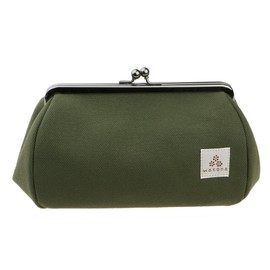 watona Canvas Purse 5 Inch Slim Cosmetic Pouch (Slim) 50s (Olive Green)