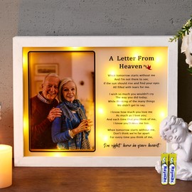 WOODEXPE Sympathy Gift 8" x 10" LED Memorial Shadow Box Memorial Picture Frame for Loss of Loved One