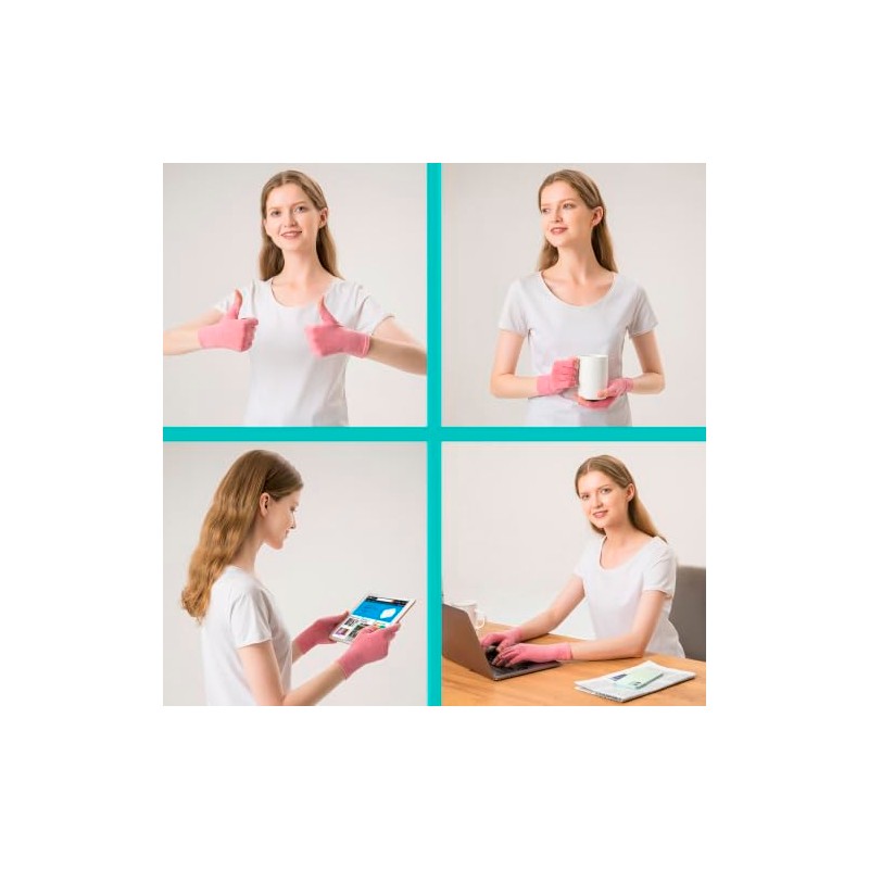2 Pairs Rheumatoid Arthritis Compression Gloves, Pink, M