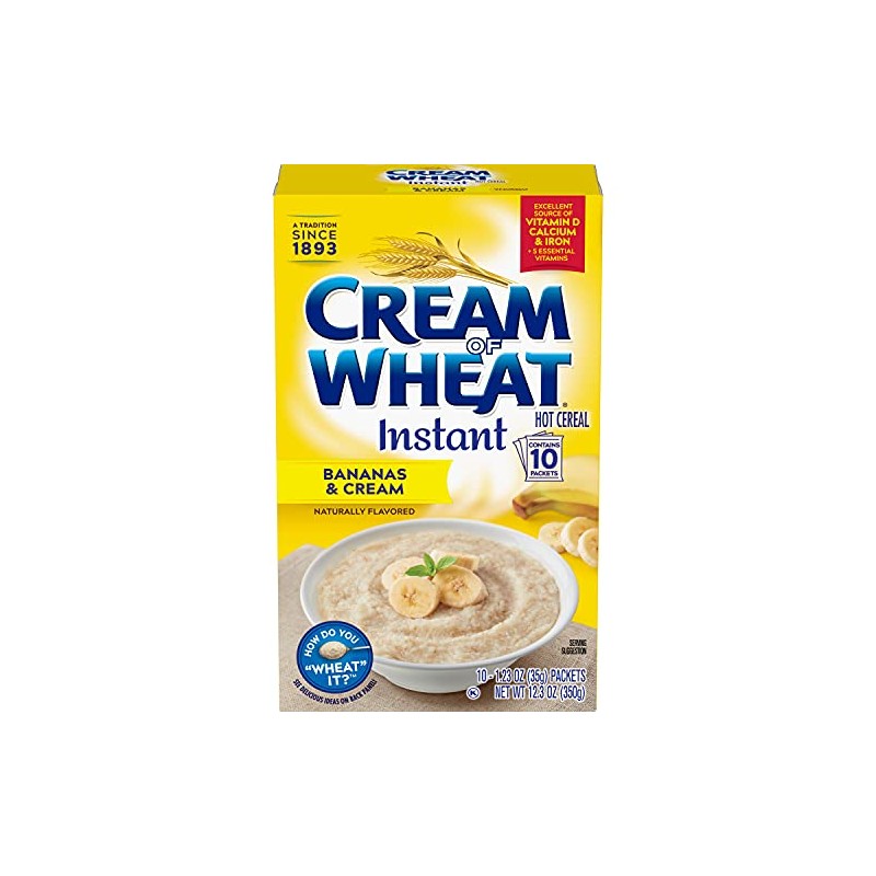 Cream of Wheat Instant Hot Cereal, Bananas and Cream, 1.23