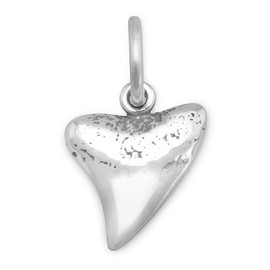 Shark Tooth 3D 925 Solid Sterling Silver Charm Pendant Bracelet Jewelry Making Supply