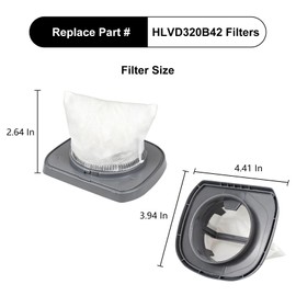 CPAI Replacement Filters for Black & Decker HLVD320B42 Handheld Cordless Vacuum (4 Pack)