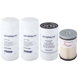 GETOPAUTO Oil Change Kit 24009059(FS20313), 23920469, 23151592(2PCS) Compatible with D13 D11 Engine