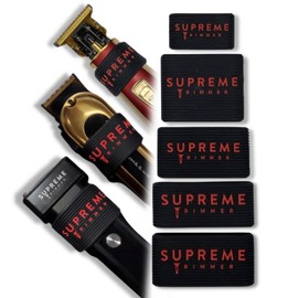 Clipper Grip by Supreme Trimmer - Pinzas profesionales de peluquería (juego de 5 piezas) bandas antideslizantes para cortapelos, funda de peluquería para cortapelos SGR50/negro