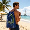 Daxiangsheng Swim Kit Bag Drawstring Mesh Sports Extra Large, Blue,