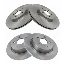 TRQ Front and Rear Brake Rotors Set Compatible with 2013-2016 Ford Escape 2014-2018 Transit Connect