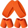 Bememo 6 Pcs Neon Sports Sweatbands Set Includes 2 Headband