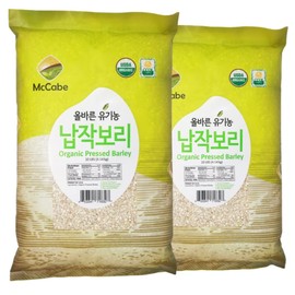MCCabe Organic Pressed Barley - Whole Grain Rolled Barley | USDA and CCOF Certified | Made in USA | 10 lb Pack of 2