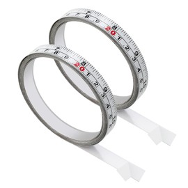 2 Packs 1/2-Inch Self-Adhesive Measuring Tape, 143 Inch or 366cm Peel and Stick Tape Measure, Imperial and Metric Scales, Left-Right Reading Ruler Tape for Workbench, Table Saw, Drafting Table, White