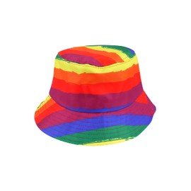 HENBRANDT Adult Rainbow Pride Bucket Hat Pride Party Accessories Fishing Hat Wide Brimmed Outdoor Hat Beach Sun Hat for Men and Women