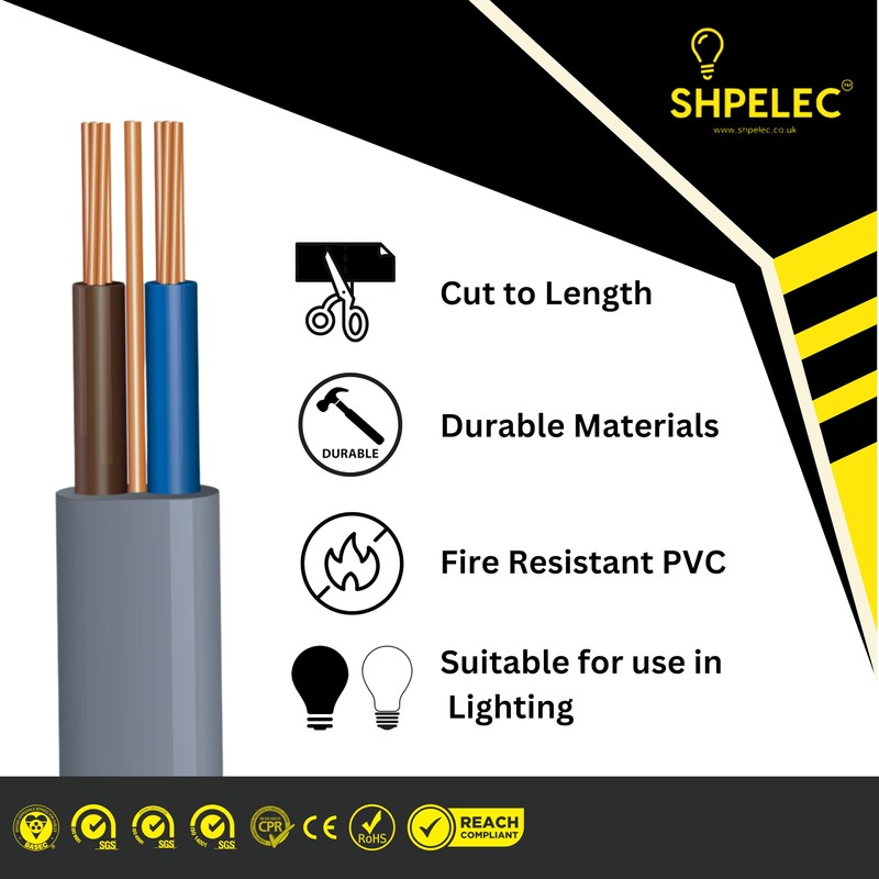 SHPELEC® 6242YH Twin and Earth Cable - 1.5mm 5m |
