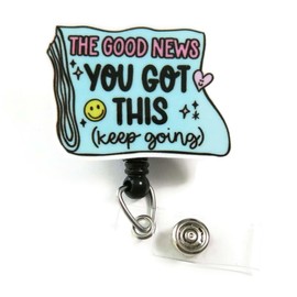 Good News You Got This Badge Reel, Mental Health Retractable ID Badge Holder, Motivational Badge Clip, Night Shift Nurse Badge Reel, Fun Nurse Badge Reels, Counselor Gifts, Nurse Accessories
