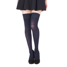 MORE Garter Stockings with Lace 30 Denier 22-25cm 41-5030 784 Tier Navy