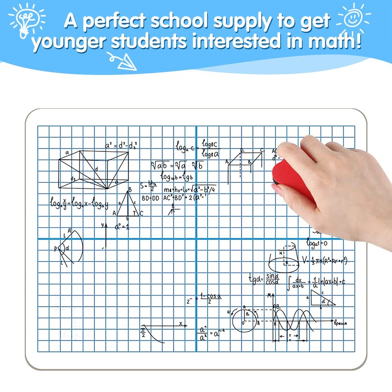 XY Axis Graph Dry Erase Board, 9" x 12" Double-Sided