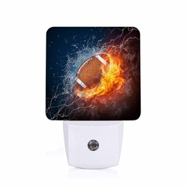 Chrobak LED Night Light,Water American Football Ball LED Night Light Plug into Wall with Dusk to Dawn Light Sensor White Energy Efficient Nightlight for Bedroom Bathroom Hallway Living Room Kitchen