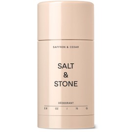 Salt & Stone Desodorante Sin Aluminio | Protección Extrafuerte De 48 Horas Para Mujeres Y Hombres | Elaborado Con Extractos De Algas Marinas, Niacinamida Y Prebióticos (Azafrán Y Cedro)