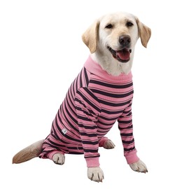 TQFlow Dog Recovery Suit, Pet Surgery Suits for Female Male, Striped Recovery Shirt Dog Abdominal Wounds Bandages, E-Collar & Cone Alternative, Neuter Stop Licking Onesie Body Suits