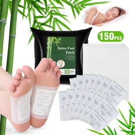 Pack of 150 Detox Foot Plasters, Detoxification Plasters for Feet to Reduce Stress and Improve Sleep, Deep Cleaning and Detoxifying Foot Pads for Removing Body Toxins