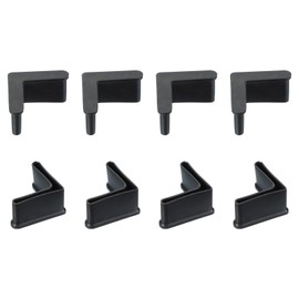 PATIKIL Leg Pads l Shape 2" x 2", 8pcs Furniture Leg Cover Protectors l Shaped Rubber Furniture Angle Iron Caps Black