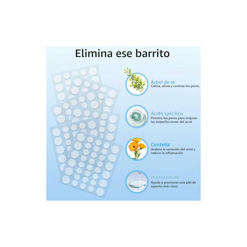 QUSTERE- Parches para granos en la cara, parches hidrocoloides para