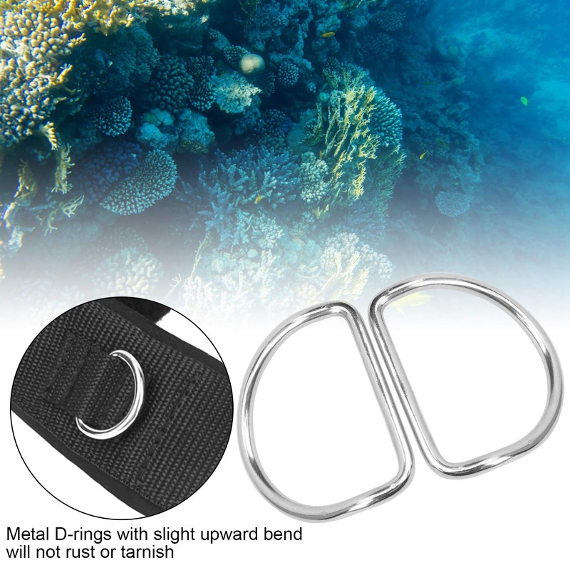 SUNGOOYUE 2Pcs Diving D Rings Bent, Diving Stainless Steel D-Ring