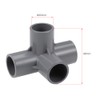 sourcing map 4-Way Elbow PVC Pipe Fitting Furniture Grade 20mm