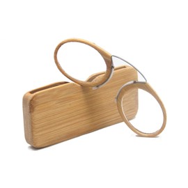 [Henghao] 携帯用 超軽量竹製 老眼鏡 手作りシニアグラス おしゃれ リーディンググラス 専用ケース付 H6037 (竹色, 1.50)