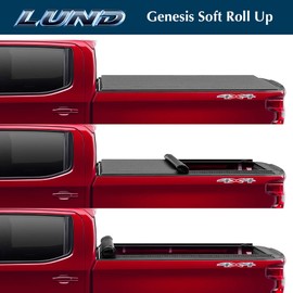 Lund Genesis Roll Up, Soft Roll Up Truck Bed Tonneau Cover | 96050 | Fits 2008 - 2016 Ford Super Duty 6' 10" Bed (81.8"),Leather Embossed Vinyl