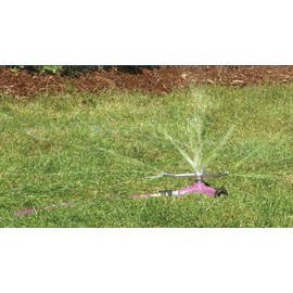 Dramm 15051 ColorStorm Premium 3-Arm Whirling Sprinkler with Heavy Duty Metal Wheeled Base, Red