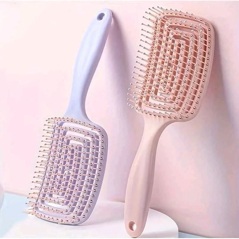 2 Curved Breathable Hair Brushes, Easy Brush Brush, Quick Blow