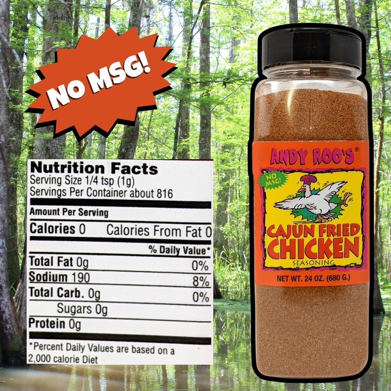 Andy Roo's Cajun Fried Chicken Seasoning, 24 Ounce Bulk Shaker