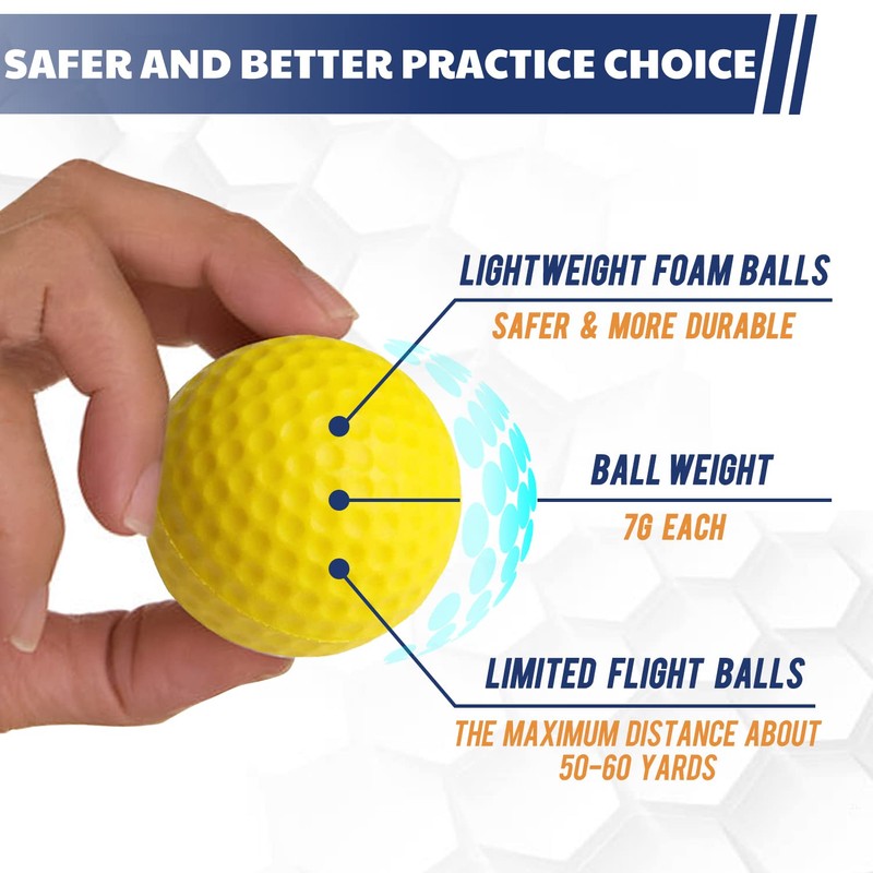 JAYA 12 Pack Foam Golf Practice Balls, Realistic Feel and