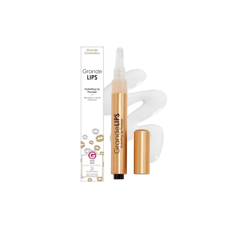 Grande Cosmetics GrandeLIPS Voluminizador hidratante para labios, Transparente, 1.0 ounces