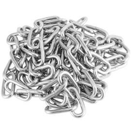 HOZEON 9.8 Feet x 1/4 Inch 304 Stainless Steel Chain Link, Heavy Duty Metal Chain, Stainless Steel Utility Chain for Hanging, Camping, Guardrail, Swing Chain, Towing, Silver