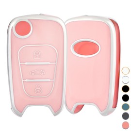 OFF WE GO Car Key Case Key Cover for Hyundai i30 i20 i10 ix20 ix35 Key Cover Key Box for Kia Sportage Ceed Soul Rio Picanto Venga TPU Key Protection Case Pink Silver