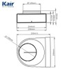 Kair Rotating Elbow Bend Adaptor 204mm x 60mm to 125mm