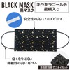 Star Pattern Black Mask, Glittering Gold (Gold) 5 Layers, Non-Woven