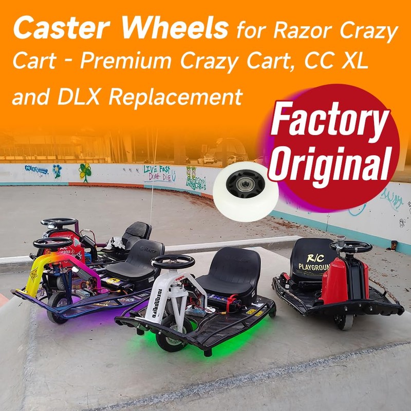 FVRITO 2 Pack Complete Caster Wheels Assembly for Razor Crazy