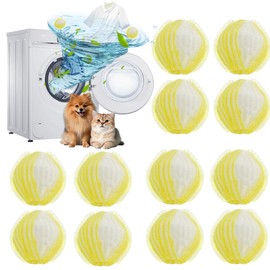 Pack of 12 Pet Hair Remover, Washing Machine, Lint Balls, Washing Machine, Reusable Lint Balls, Washing Machine, for Removing Pet Hair (Yellow)
