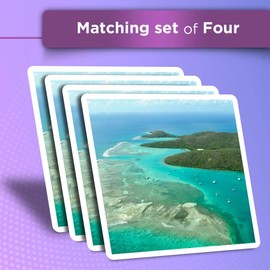 Vinyl Square Stickers (Set of 4) 10cm - Aerial View Culebra Puerto Rico for Laptops, Tablets, Luggage, Scrap Booking, Fridges #50043