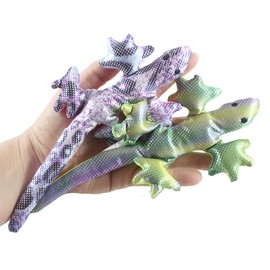 Set of 2 RANDOM COLORS - Lizard Sand Filled Animal Toy - Heavy Weighted Sandbag Animal Plush Bean Bag Toss - Shimmering Gecko Sensory, Toy ADHD Special Needs (Set of 2 Random Color (Larger Style))