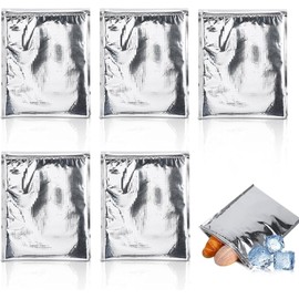 Insulated Bag - 3 Types 5pcs/set Aluminum Foil Insulated Food Storage Bag Thermal Cooler Silver(25 * 30cm)