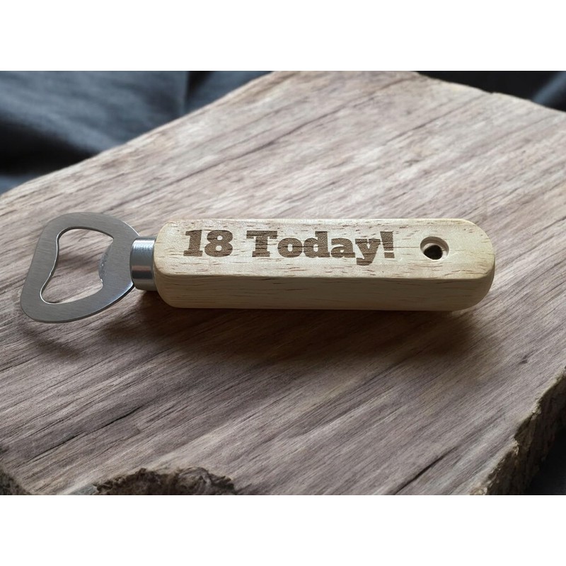 Ashton and Finch 18th Birthday Wooden Bottle Opener – Engraved