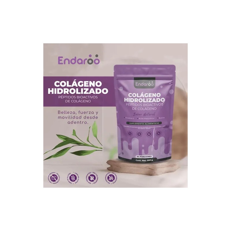 Péptidos De Colágeno Hidrolizado, Biotina, Ácido Hialurónico 300g Sin Sabor