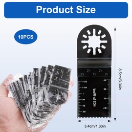 10 Pcs Multi Tool Blades for Oscillating Tools, 35mm Wide High Carbon Steel HCS, Quick Release Multitool Blades Kit for Wood, Plastic, Soft Metal, Compatible with Einhell, Bosch and More