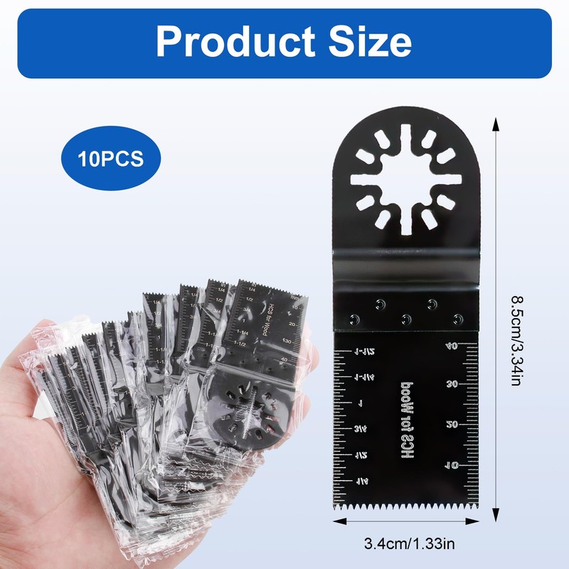 10 Pcs Multi Tool Blades for Oscillating Tools, 35mm Wide