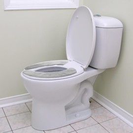 FIBOUND 2 Tablets Toilet Seat Covers, Reusable Toilet Seat, Washable Toilet Seat Cover, Toilet Seat in Bathroom Pad, Toilet Seat Cover for All Seasons - Grey