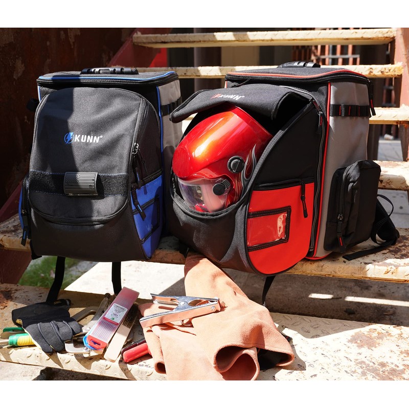 KUNN Welding-Backpack with Detachable Helmet-Bag - Durable Comfortable Tool Backpack
