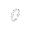 Amberta 925 Sterling Silver Toe Ring Adjustable Women's Dolphin Flowers